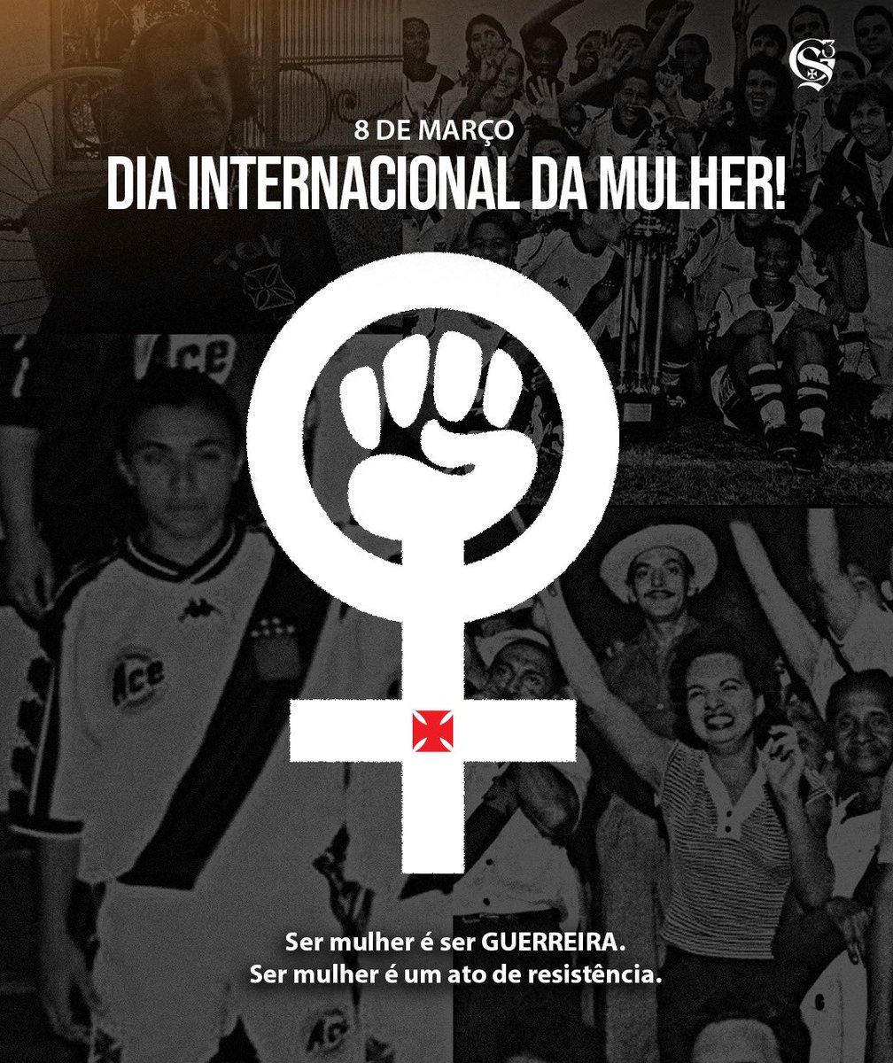 gdavg_'s tweet photo. DIA 8 DE MARÇO - DIA INTERNACIONAL DA MULHER

Que a luta das mulheres seja reconhecida todos os dias, e que, juntos, possamos sempre fazer do futebol um espaço de igualdade e respeito.

Feliz Dia da Mulher!

Guerreiros do Almirante, a barra do Vasco desde 2006. https://t.co/Te3oYXm8FV