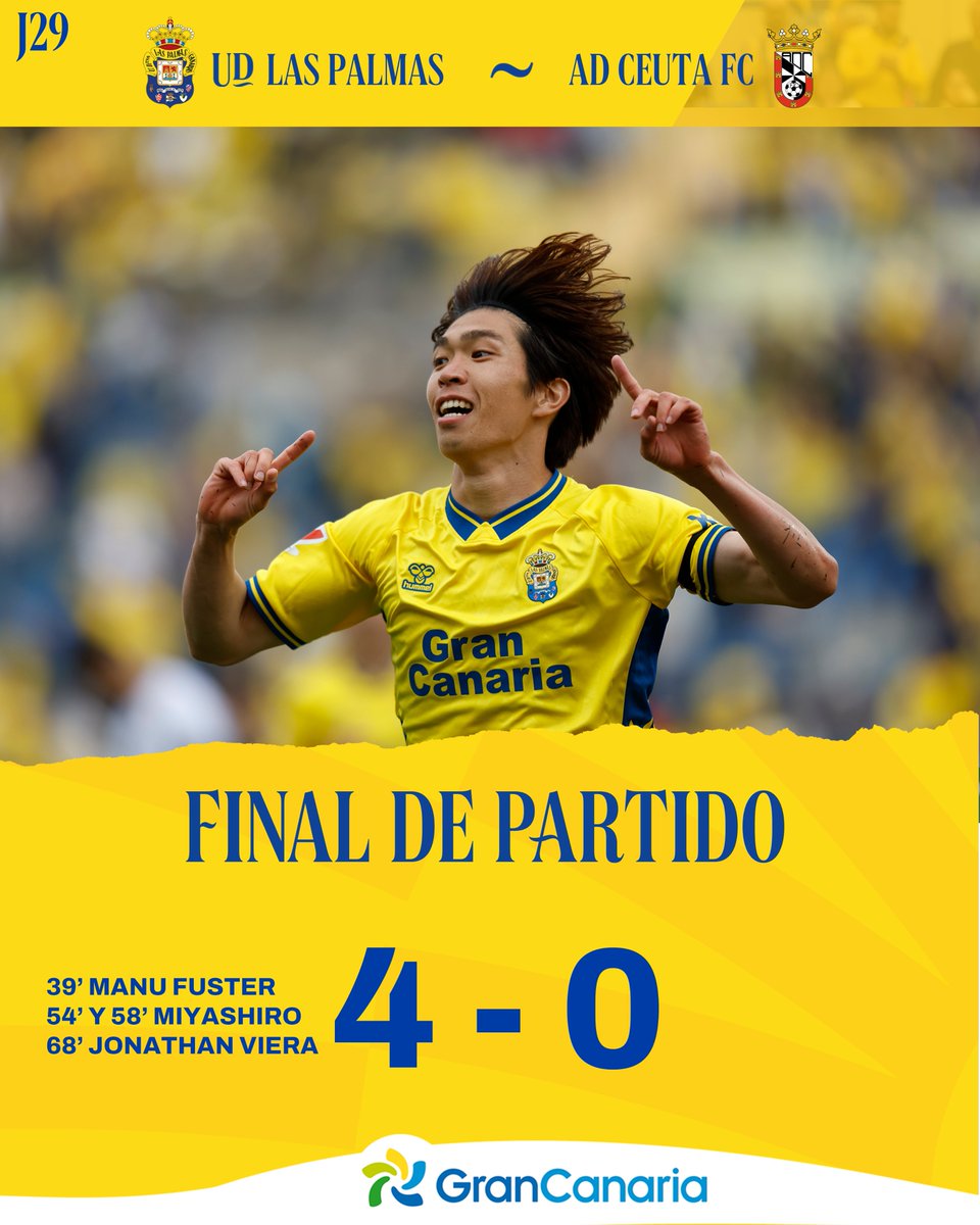 🤩 ¡¡¡FINAAAAAAL EN EL GRAN CANARIA!!! 🏟️

#LasPalmasADCeutaFC #LaUniónHaceLasPalmas #SeremosMásUnión
