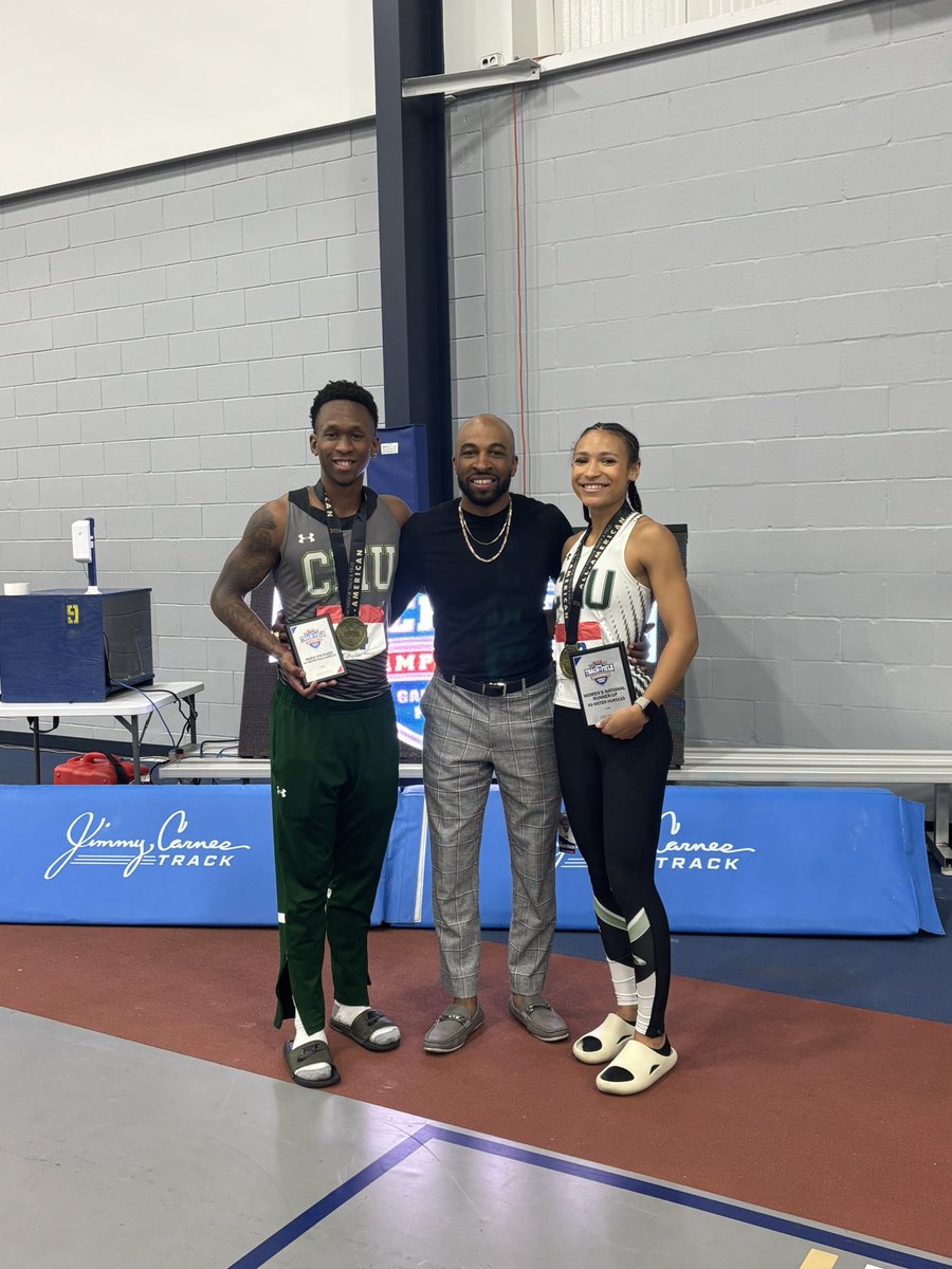CoachKenny__'s tweet photo. We keep some hurdlers. 
Only school this year with a man and woman in the 60mH Finals. 
#EarnYourWings https://t.co/9Gmq90spTU