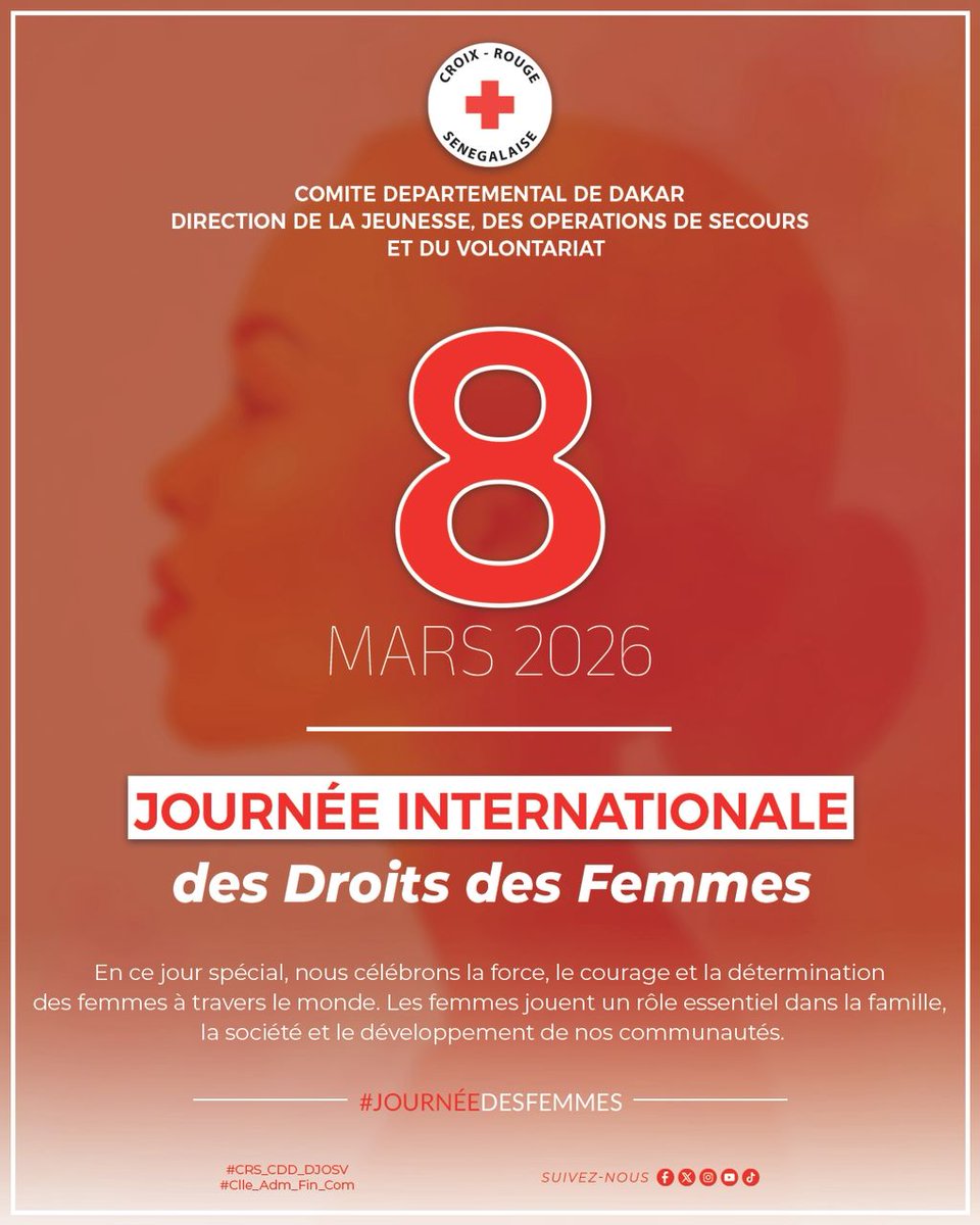 crdakar's tweet photo. En ce 8 mars, nous célébrons la force, le courage et l’engagement des femmes qui, chaque jour, contribuent à bâtir une société plus humaine et solidaire.
#8Mars2026 https://t.co/fW6phFSTzH