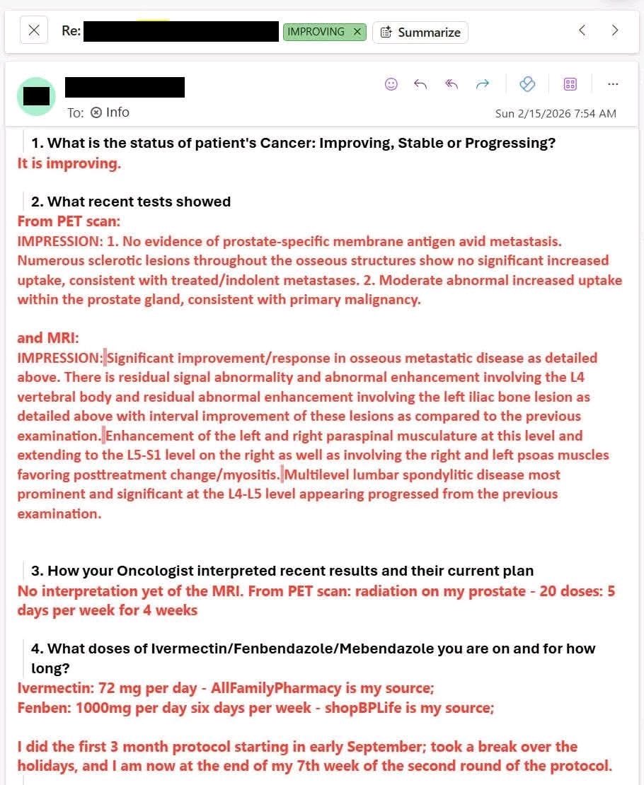dillipK75513016's tweet photo. NEW ARTICLE: lVERMECTlN, FENBENDAZ0LE and CBD Oil Testimonial - 66 year old OHIO man with Stage 4 Prostatte ₵ancer metastatic to Bones reports after 5 months - all bone metastases HEALED!

Incredible - widespread bone metasttases GONE 😃

STORY:
66 year old OHIO man with Stage 4 Prosttate ₵ancer metastatic to Bones

In September 2025 he started:

lvermectin 72mg/day
Fenbendaz0le 1000mg/day
CBD Oil 100mg/day

Results after 5 months: All Bone metasstases healed!!

Sometimes...it's really that simple...

I run the world's largest lvermectin ₵ancer Clinic and over 8600+ ₵ancer patients have come to us to benefit from cutting edge ₵ancer Research...

#Cancer #asia #canada #wiliammakis #usa #Ivermectin #Fenbendazole #europe #america