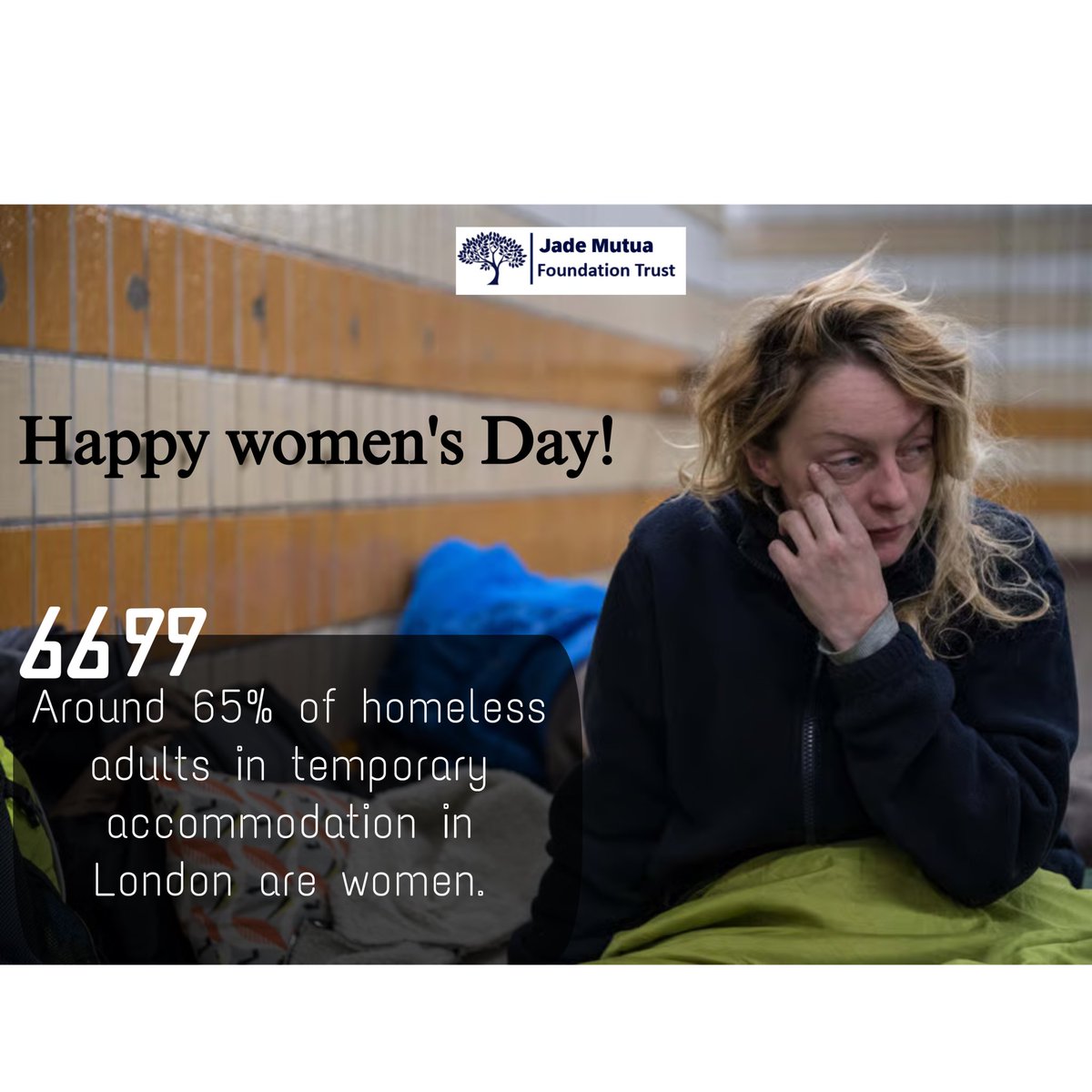 jade_mutua's tweet photo. On International Women’s Day, we recognise the strength of women everywhere.

But in London, 65% of homeless adults in temporary accommodation are women.

Let’s raise awareness and support change.

#InternationalWomensDay #EndHomelessness #LondonCharity #WomenSupportWomen https://t.co/XPXZMAseYd