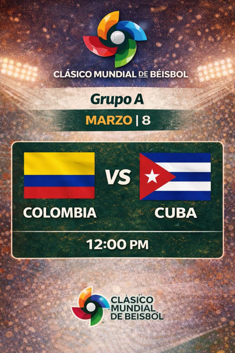 telerebeldetv's tweet photo. 🔴VI Clásico 🌎 de Béisbol🔴

📆 Nuestra primera transmisión del día del Clásico 🌎 de Béisbol.

➡️ Colombia 🇨🇴🆚 🇨🇺Cuba

⏰ 12:00 PM

🏟️ Hiram Birthom 

¿Qué pronóstico tienes para la segunda presentación del Cuba Clásico?

Te leemos 💬👇🏻

#vivelapasion #wbc2026 https://t.co/pqRLwCxIoF