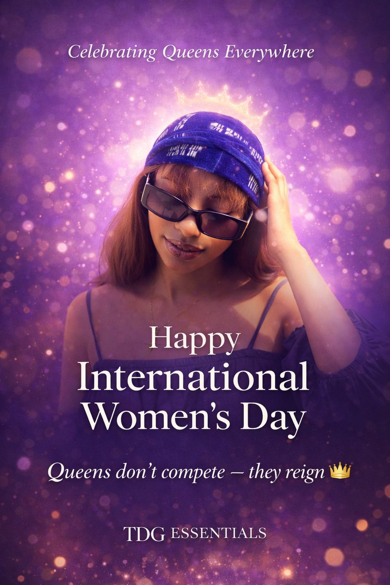 2frosh4L's tweet photo. Queens don’t compete, they reign. 👑
Every queen deserves her crown.
Today we celebrate your strength, beauty, and brilliance.
Happy International Women's Day. 💜
— TDG Essentials 🥷🏽 https://t.co/FlMl68rb8g