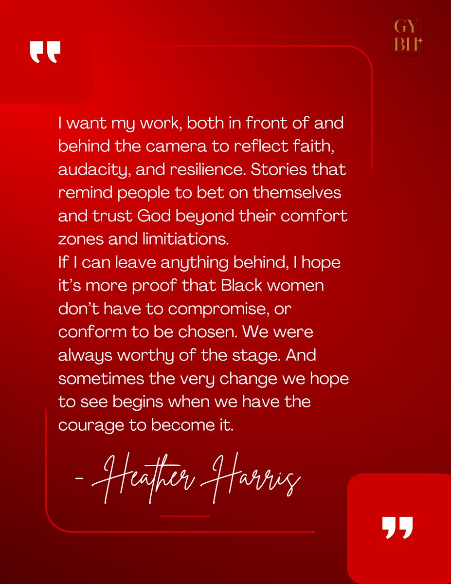 jasimisinclair's tweet photo. Gen YBH Women’s History Month Spotlight: HEATHER HARRIS  

“Growing up, I was often told I was too much, too dark, or that I didn’t fit the “ideal” mold. Because of that, I hope little Black girls who watch my journey know that they dont have to shrink to be chosen. They don’t have to be a certain “type” of Black girl to succeed in this industry.  Even when the road is difficult, it is not impossible. And when you can’t find a lane that was made with you in mind, God has a way of making room for exactly who you are.”