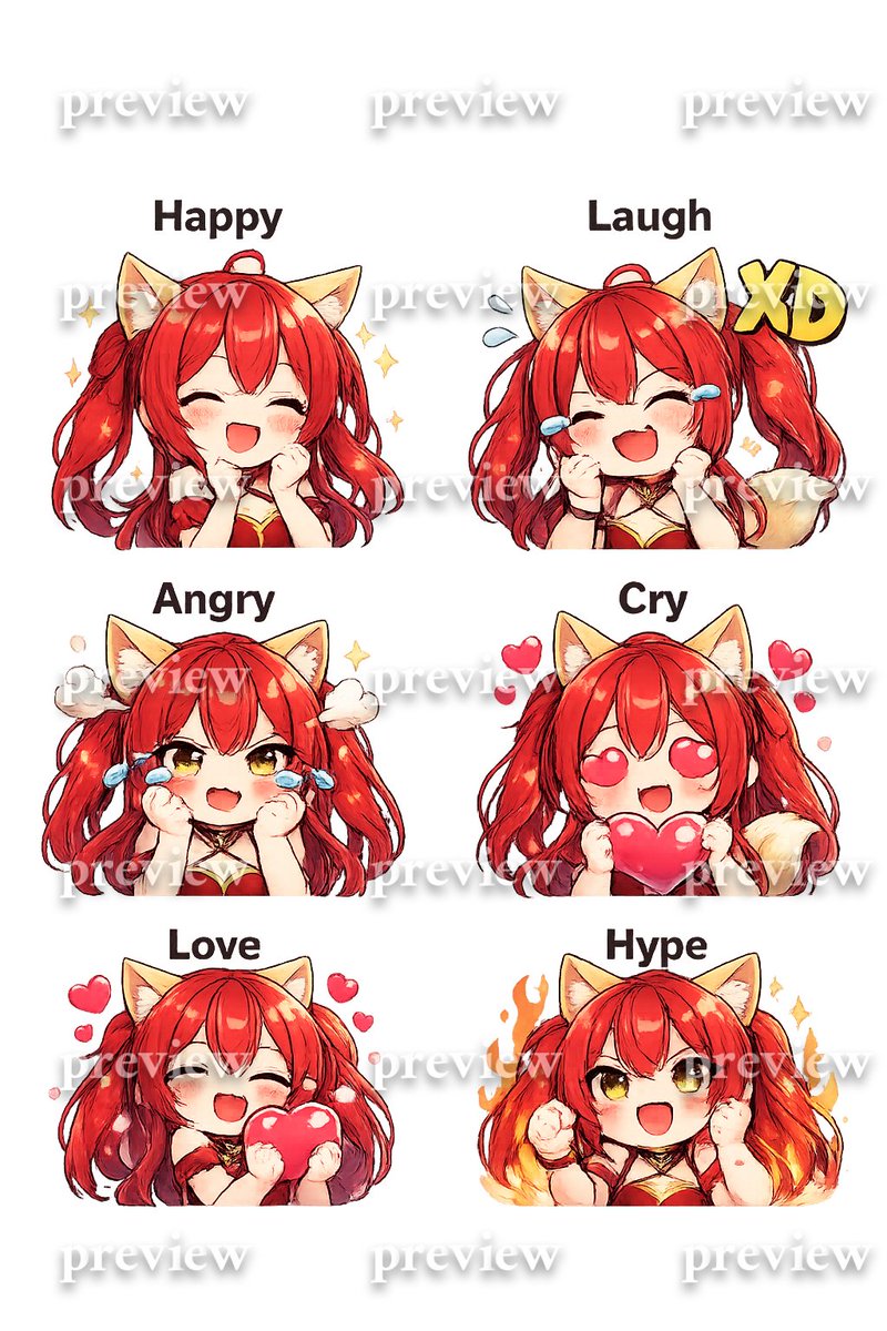 vtuber_nora's tweet photo. designing some super cute emotes for a client on X! ✨Really enjoyed working on these fun expressions  in a foxy style.If you're a streamer or VTuber looking for custom emotes for Twitch, Discord, or YouTube, feel free to DM me! #TwitchEmotes #foxyArt #VTuber #Emotes #ArtistOnX https://t.co/73SRXewHy7