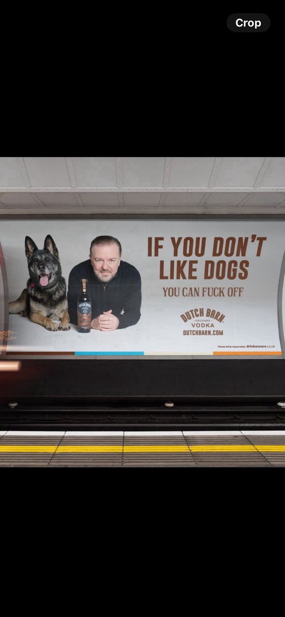 TheRealTomKoko's tweet image. I normally don’t buy anything that celebrities endorse but I will now, not because it’s @rickygervais but because of the message. Thank you @DutchBarnVodka I agree with this 💯 % #DogsRule #AdoptDontShop #Dogdad