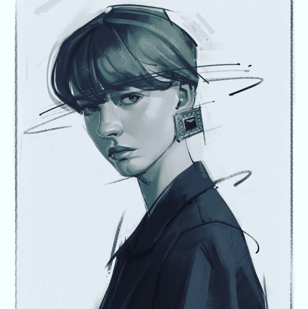 saqomolo's tweet photo. Morning value portrait sketch! #portrait #portraitart #art #illustration #valuesketch #gottogetbetter #humananatomy #anatomy #figuredrawing #gesturedrawing #goals #brushwork https://t.co/vNPfm5PRUV