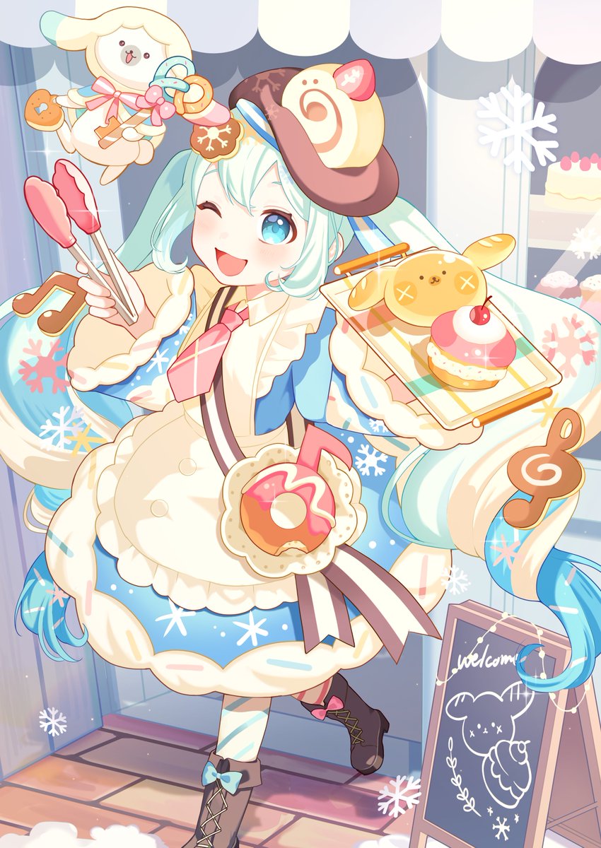 雪ミクちゃんが可愛かったので描きました🍩🤍
#ミクの日2026
#初音ミク #ミクの日