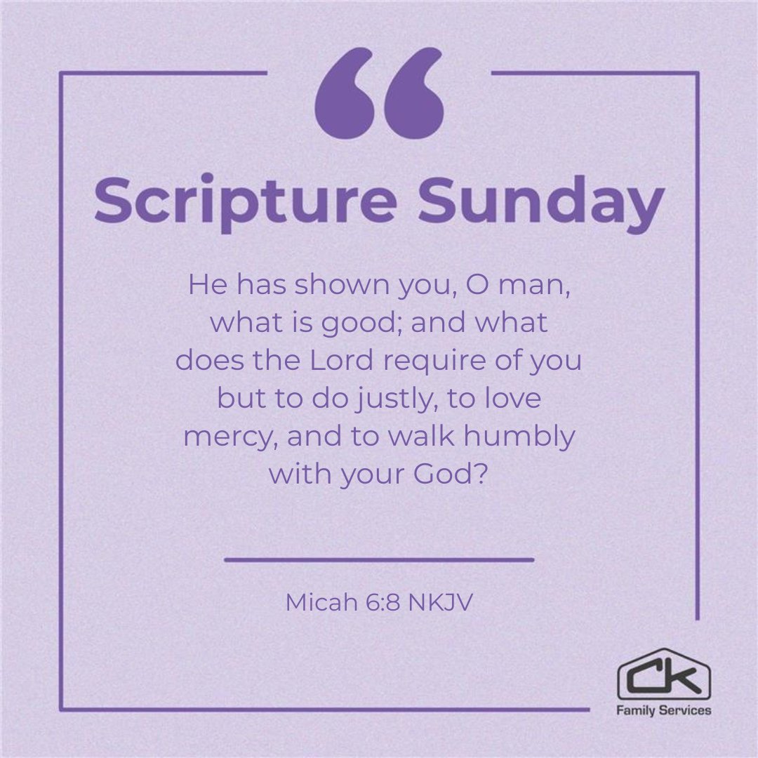 To honor Him is to act like Him: stand for what is right, love deeply, and stay humble along the way.

#ScriptureSunday #LiveItOut #JusticeMercyHumility