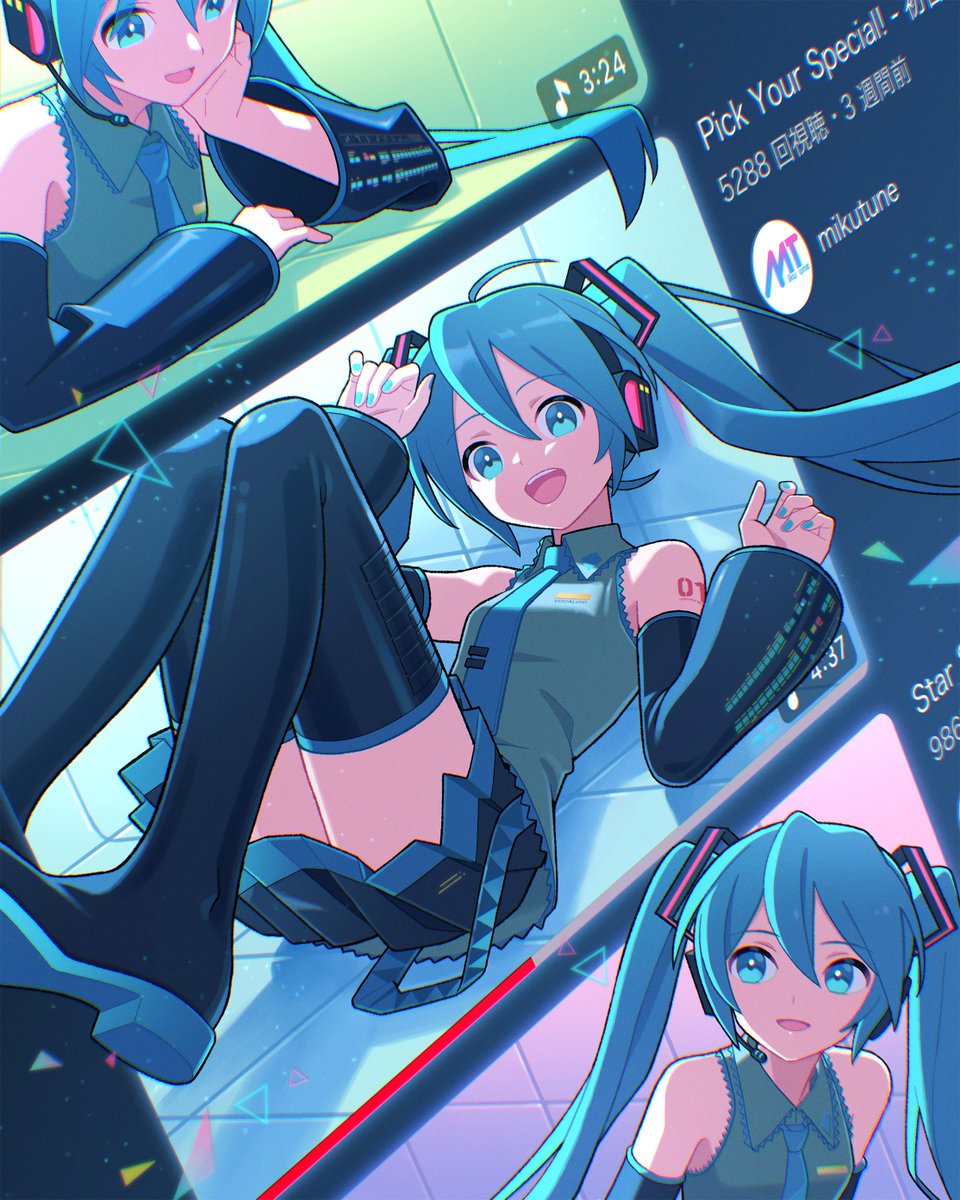 YouTube×初音ミク特別ロゴ公開を記念してイラストを制作させていただき