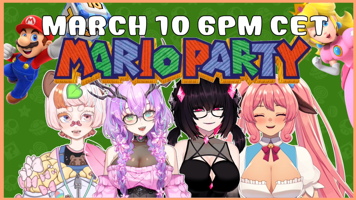 Are you ready for Mario day?!
Come and join me, <a href="/Medea_Floyen/">Medea 🌺🌙 CHIBI DEBUT 28th!</a> , <a href="/MiriArachnia/">Miri ♦️🕷️ Spider VTuber</a>  and <a href="/UshiMomoka/">Momoka 💫🐮</a>  for a totally not chaotic time!