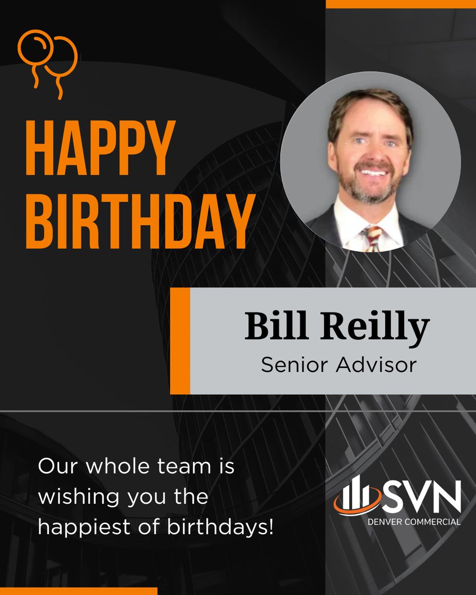 🎉 Happy Birthday, Bill!
Wishing you a great year ahead. Your experience, client-first approach, and leadership continue to deliver strong results for clients across Colorado. Here’s to continued success and new opportunities ahead! 

#CRE #RealEstateInvestment #SVN