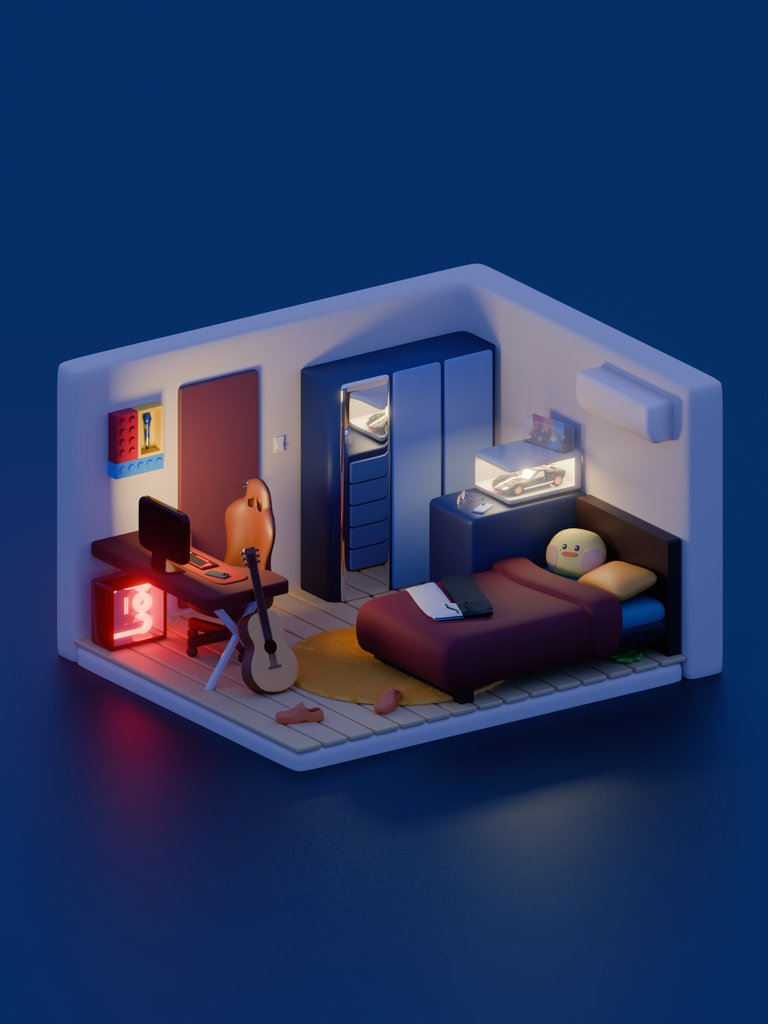 araeniarc's tweet photo. this was really fun to do... taerae's room inspo ☺️💙 
#blender #b3d #isometric https://t.co/Ithk1dTi8Q
