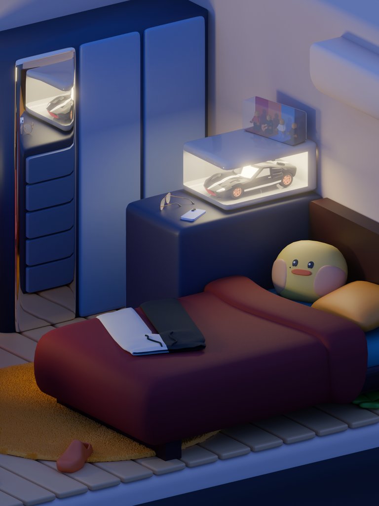 araeniarc's tweet photo. this was really fun to do... taerae's room inspo ☺️💙 
#blender #b3d #isometric https://t.co/Ithk1dTi8Q