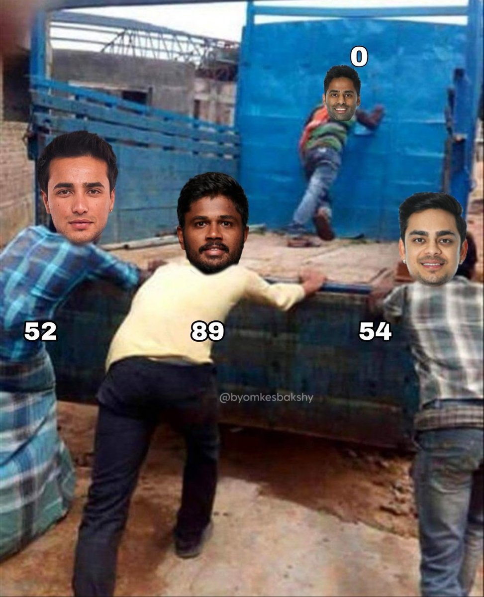 52 लोग आज ऎसा मीम बना रहे हैं,

सब आज दो रोटी ज्यादा खाएंगे,
क्योंकि सूर्या नहीं चला,

#INDvsNZ