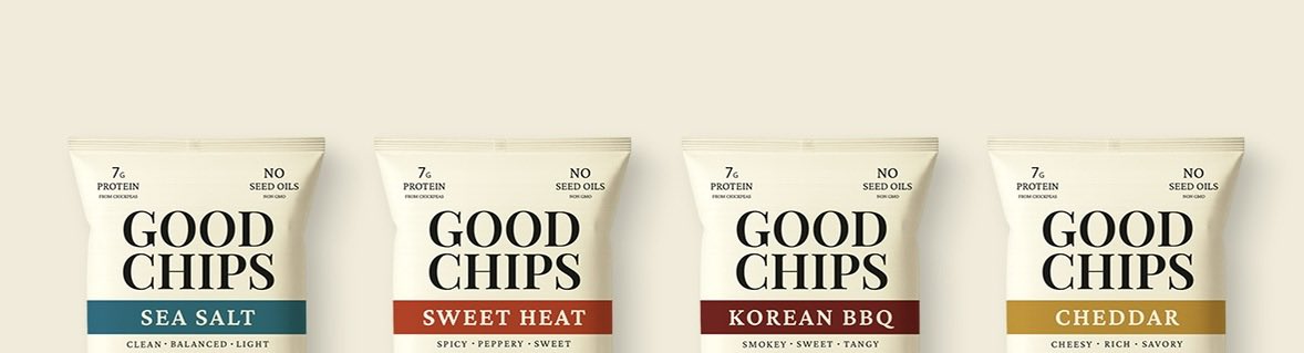 Spent way too long today staring at chip bags in the grocery store.

Almost all of them are loud.

Bright colors.
Big claims.
Stuff happening everywhere.

It feels like the whole aisle is yelling at you.

When we designed GOOD CHIPS we tried to go the other direction.

Quiet.