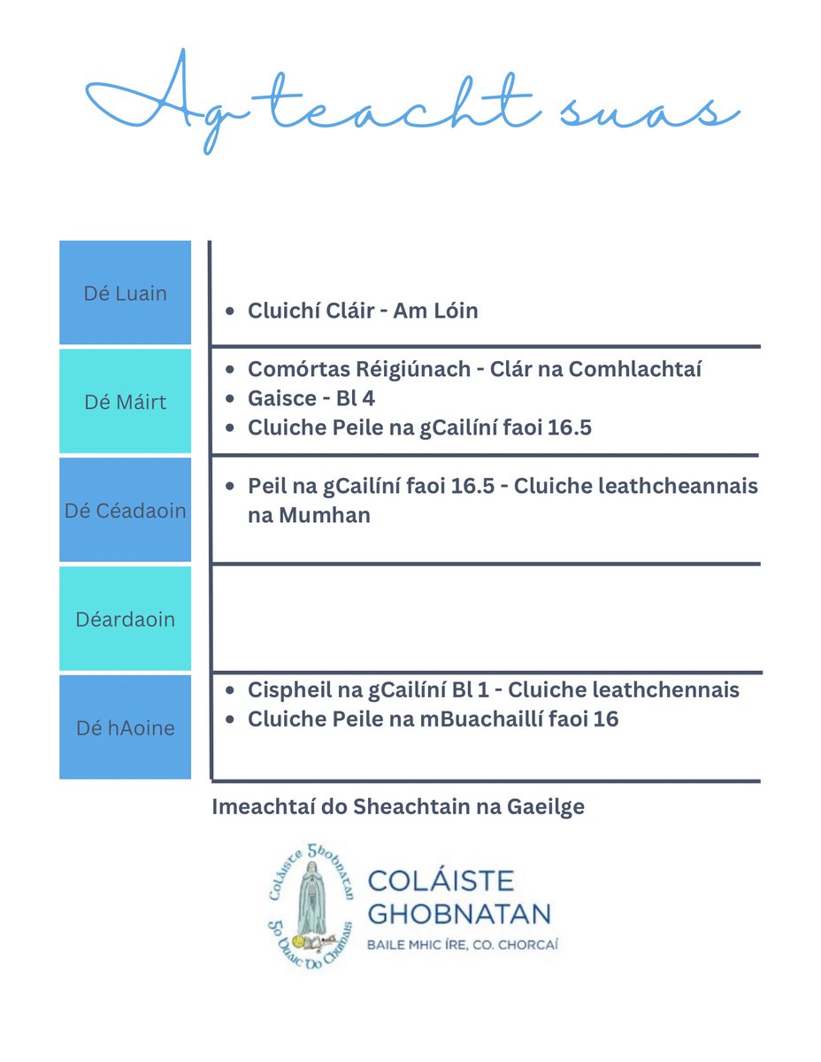 Coláiste Ghobnatan tweet media