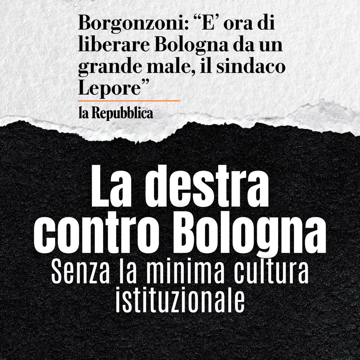karlitos_x's tweet photo. #Tosiani (PD): Non passa giorno senza un attacco della destra a #Bologna e ai bolognesi. Oggi la Sottosegretaria #Borgonzoni parla del Sindaco di #Bologna come di "un grande male" da cui la città dovrebbe liberarsi. Parole vergognose, toni inaccettabili. 1/3 https://t.co/V3Sq3YucjP
