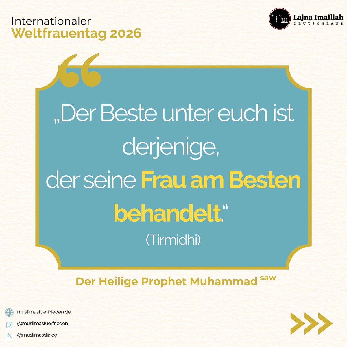 AMMVLajna's tweet photo. Der Islam hat Frauen bereits vor über 1400 Jahren grundlegende Rechte gegeben (Bildung, Eigentum und Würde). Muslimische Frauen sind Ärztinnen, Pflegekräfte, Apothekerinnen und Wissenschaftlerinnen und zugleich Mütter, Ehefrauen, Töchter und Schwestern.

#Weltfrauentag https://t.co/FWtJ8S4Iwi