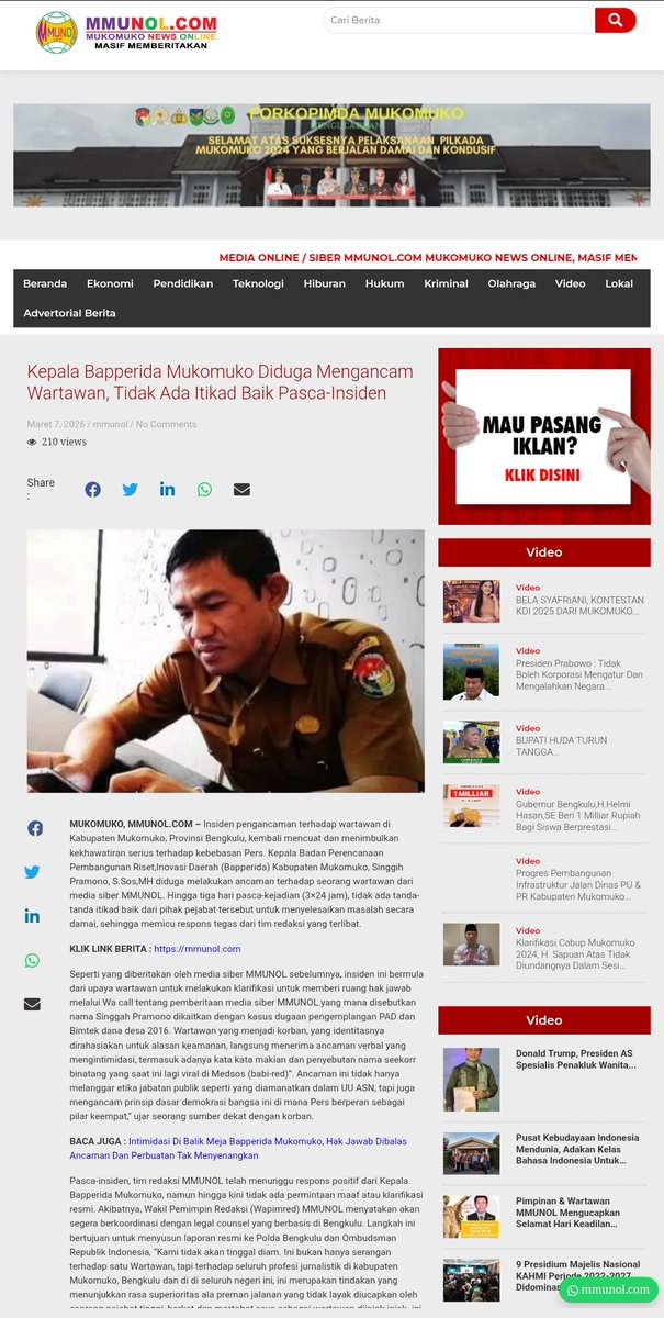 mmunolcom's tweet photo. https://t.co/t8yW7tZk4t
@pengikut
@trending
@mmunolcom 
#TrendingNews 
#viral 
#mukomuko
#ombudsmanribengkulu
#poldabengkulu https://t.co/s8GXxitxEQ