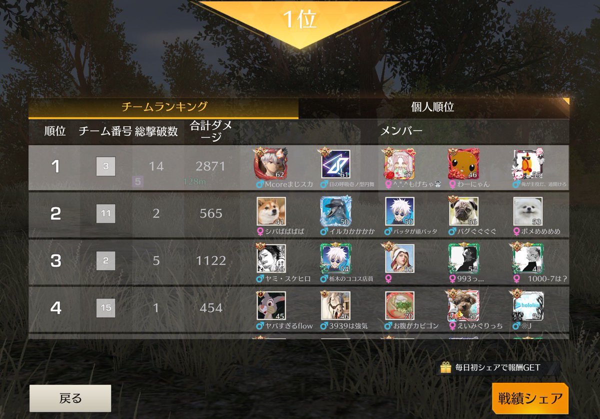 manticore_0123's tweet photo. まんちこあ☃WIN

3/8 22:00 14𝐤𝐢𝐥𝐥 KO🥇

#McoreWIN https://t.co/2wTSBBhwzt