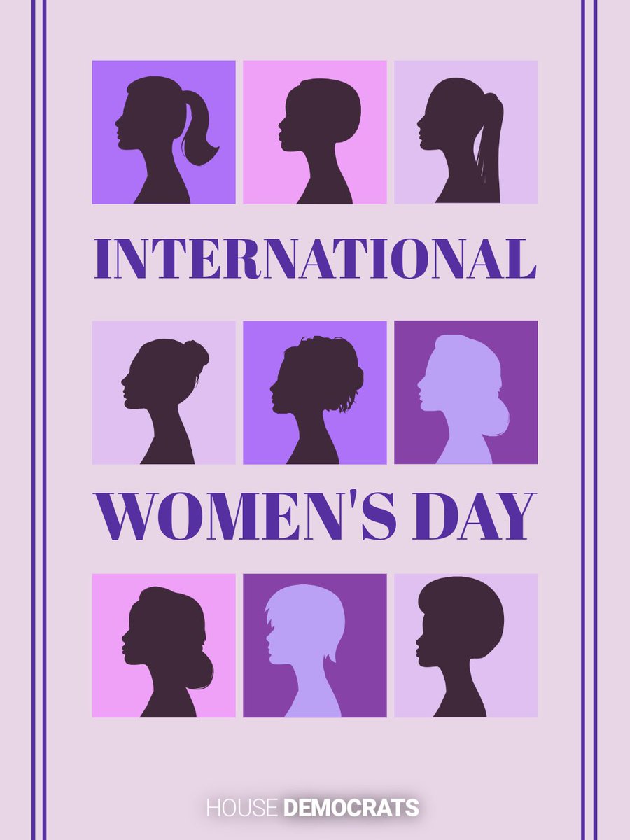 HouseDemocrats's tweet photo. Happy International Women’s Day!

Today, we honor the strength, ambition and resilience of women everywhere. 

House Democrats are committed to standing up for women’s rights. https://t.co/EqMBuvgXXK