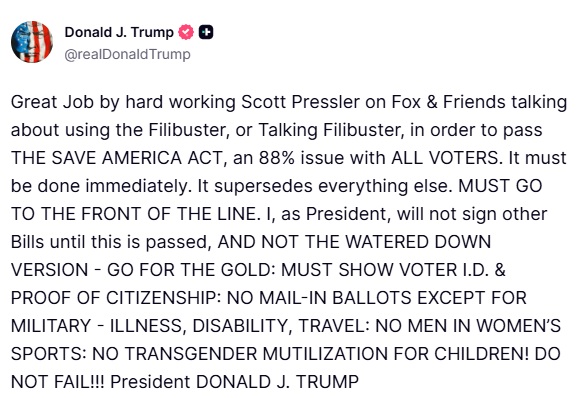 Commentary Donald J. Trump Posts From Truth Social tweet media