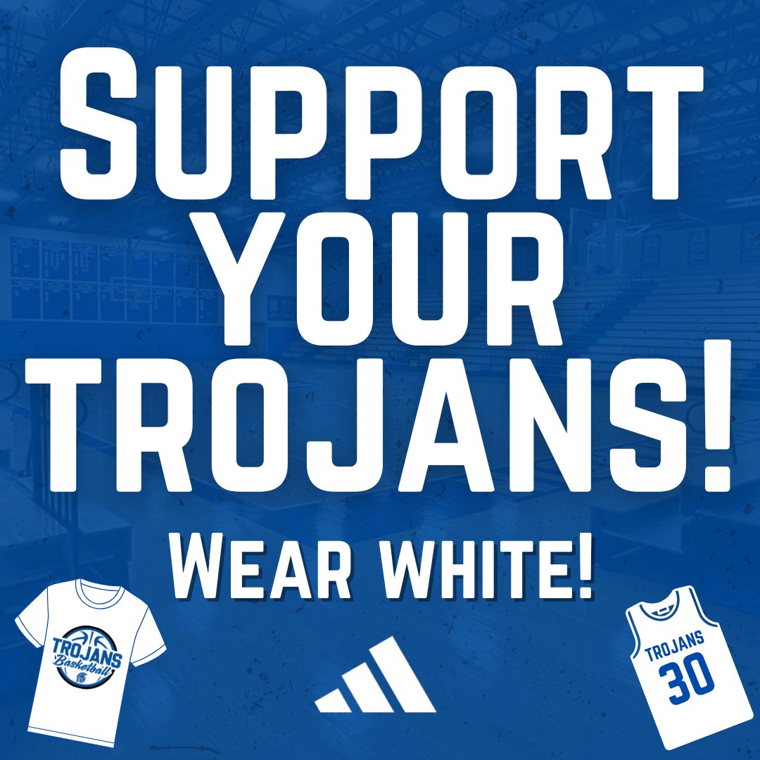 🔵⚪️ 𝐓𝐑𝐎𝐉𝐀𝐍 𝐍𝐀𝐓𝐈𝐎𝐍 🔵⚪️

We need 𝐀𝐋𝐋 of you to be at Green County High School tomorrow night for our game vs Adair County‼️‼️

Tipoff is set for 7:00pm CST🏀

𝐁𝐄 𝐓𝐇𝐄𝐑𝐄!
𝐁𝐄 𝐋𝐎𝐔𝐃!
𝐁𝐄 𝐏𝐑𝐎𝐔𝐃!

⚪️⚪️WEAR WHITE⚪️⚪️

#TrojanWay #TrojanCulture