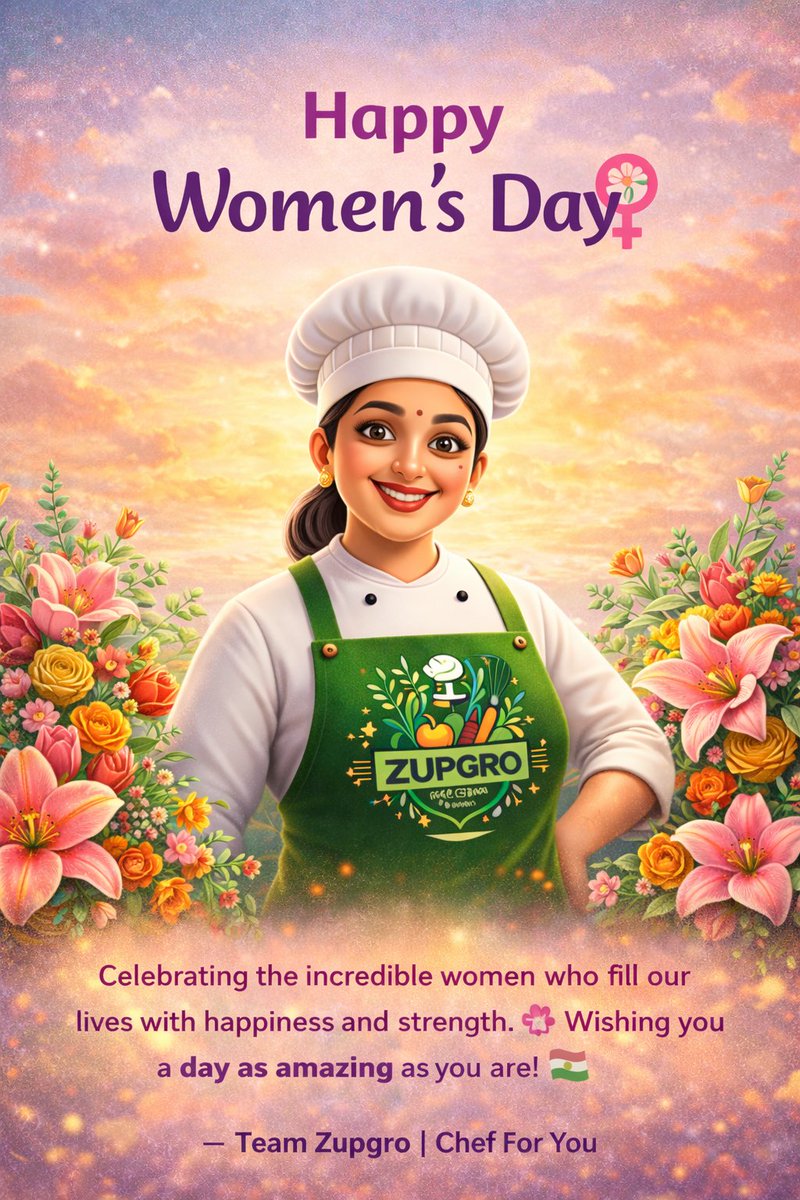 ZupgroLife's tweet photo. Celebrating the strength, care, and inspiration women bring to our lives every day. 🌸
Happy Women’s Day!
— Team Zupgro | Chef For You
#WomensDay #CelebrateWomen #Zupgro https://t.co/AKw5DfeOCo