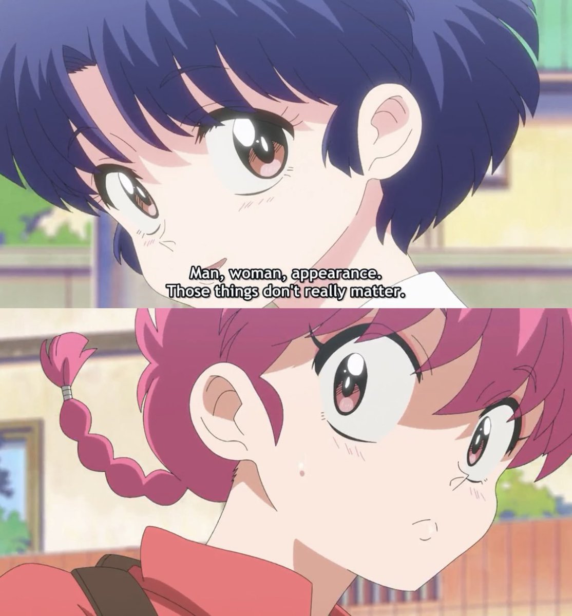 croooozin's tweet photo. Crazy how this quote from Akane was not present in the manga or the original anime adaptation, but I love it because it shows that Akane came to love Ranma and no matter the appearance, and Ranma loved her too https://t.co/h9xdocFqkA