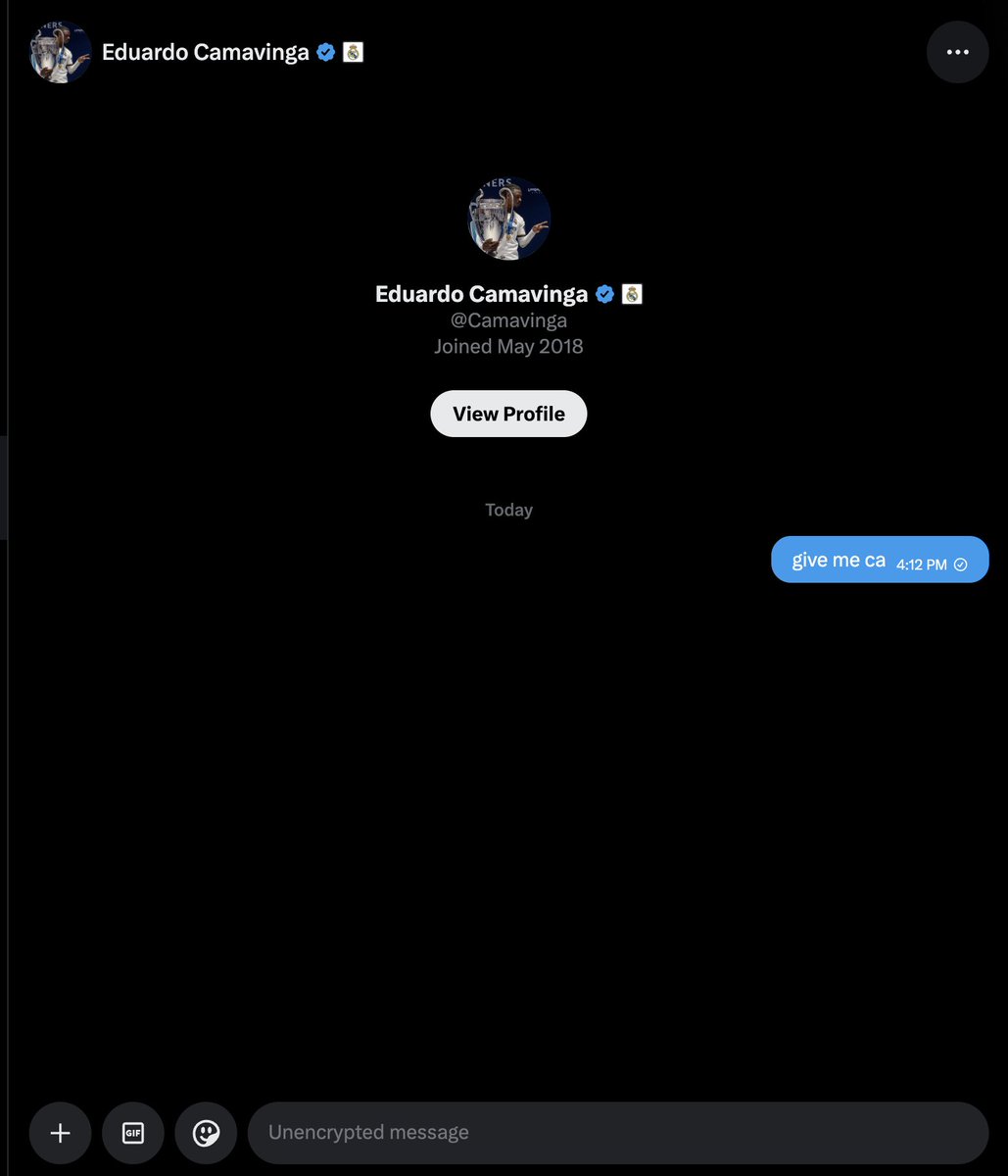 gafarWeb3's tweet photo. Bro @Camavinga give me ca plz https://t.co/yagPhRXKGE