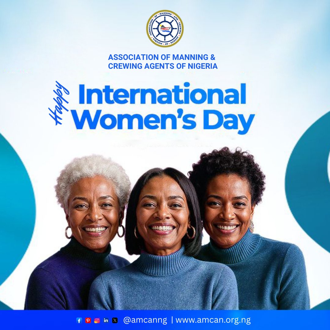 amcan_ng's tweet photo. Happy International Women’s Day.

Here’s to empowering women, supporting equality, and recognizing the vital role women play in building stronger communities and industries.

#InternationalWomensDay #WomenInMaritime #InspireInclusion #amcan https://t.co/bVFtME3xEU