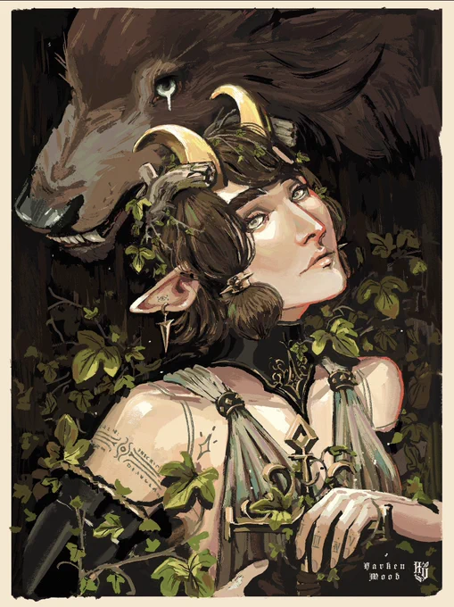 Harkenwood - The fourth and final seed was sown onto the sodden peat of Keilia. Rooted in the weave below, it's land grew dense with lush ivies, mosses and trees whose leaves never fell. A harmony of birdsong ensured no harm would come to any in the garden of the weaveborn.
