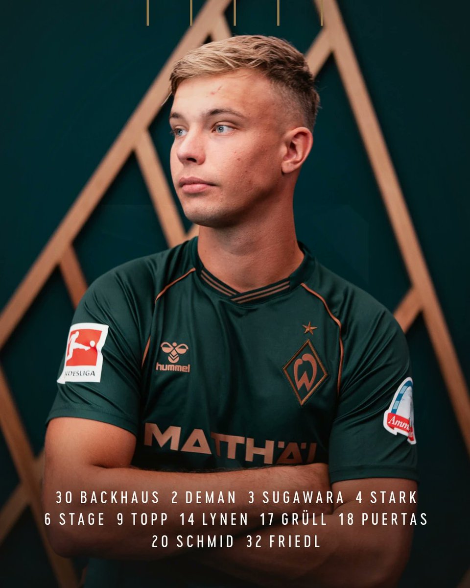 WerderUpdates's tweet image. 1️⃣ Wechsel im Vergleich zur Vorwoche.

Für #Milosevic hat es nicht gereicht, dafür startet #Topp.

Die Ersatzbank: Hein - Bittencourt, Njinmah, Malatini, Schmidt, Čović, Musah, Schmetgens, Heitmann

Um 17.30 Uhr rollt der Ball im Liveticker
👉 svw.de/liveticker-fcu…

#Werder