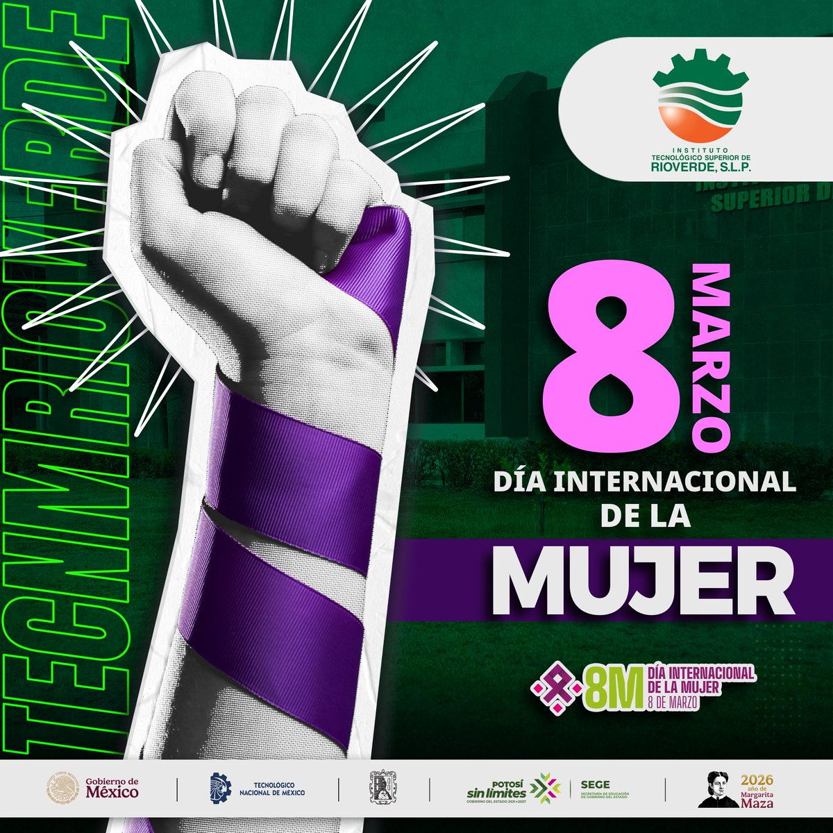En el TecNM Rioverde conmemoramos la lucha de las mujeres por la igualdad, el respeto y una vida libre de violencia. Reconocemos su talento, liderazgo y aportación a nuestra comunidad. Sigamos construyendo un futuro con más justicia e igualdad.
#8M #TecNMRioverde #TecNM <a href="/RGC_Mx/">Ricardo Gallardo Cardona 🇲🇽</a>