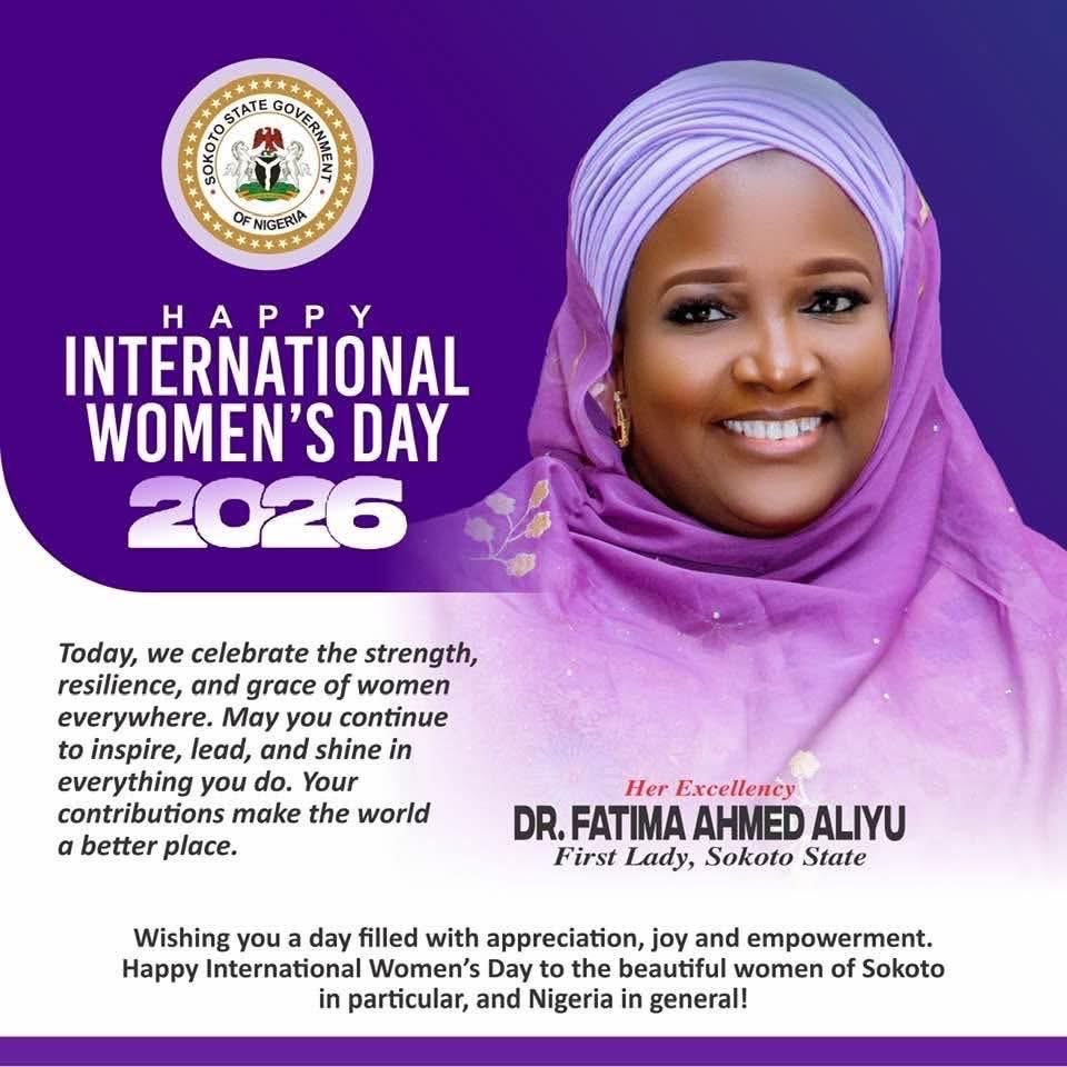 AAfatima_'s tweet photo. Today, as we celebrate the strength, resilience, and grace of women everywhere, I encourage us all to continue to inspire, lead, and shine in everything we do. Our contributions as women make the world a better place.

I wish to assure you that the administration of His Excellency, Dr. Ahmed Aliyu, remains committed to prioritizing the welfare of women and children through various interventions and support programmes.

You may recall that a significant number of women were appointed as Commissioners, Special Advisers, Special Assistants, Permanent Secretaries, Executive Secretaries, and Heads of various Departments and Agencies; an unprecedented development in the history of our dear state.

On several occasions, the administration has also empowered many small and medium-scale women entrepreneurs with cash assistance, while others have benefited from various skills acquisition programmes aimed at strengthening their economic independence.

Pregnant women and children will continue to receive special attention, as a number of Primary Healthcare Centres across the state have been renovated to bring healthcare services closer to the grassroots. This initiative enables rural women to access antenatal care services in their respective communities with ease.

I call on the good people of Sokoto State to continue to support the present administration with prayers so that we can sustain these achievements and advance the progress of our dear state.

Wishing you a day filled with appreciation, joy, and empowerment.

Happy International Women’s Day to the beautiful women of Sokoto State in particular, and Nigeria in general.

- FAA
