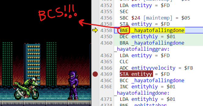FG_Software's tweet image. Implementing the bike chase, and WOAH! Already found a ticking time bomb game breaking bug!
Fixed now!😎

バイク追いかけ実装中で、なんと！やばいゲームを崩すバグ発見！マジでタイムボムの奴だった（汗）
でも、今はもう修正済み！😎

#PCエンジン #pcengine #gamedev #turbografx