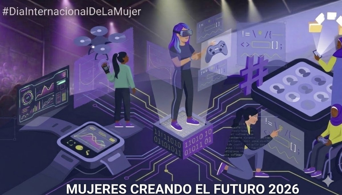 EqualGameWorld's tweet photo. En cada línea de código, en cada diseño y en cada comunidad virtual, el futuro tiene voz de mujer. 🎮⚡ Sigamos rompiendo barreras y construyendo espacios cada vez más igualitarios.💜 #8M #DiaInternacionalDeLaMujer #MujeresDigitales https://t.co/LlTfQv59PI