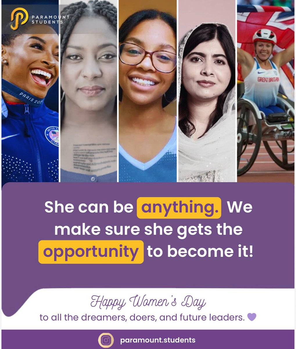 ParamountStds's tweet photo. Happy International Women’s Day! 💜 https://t.co/17bAHA6zrF