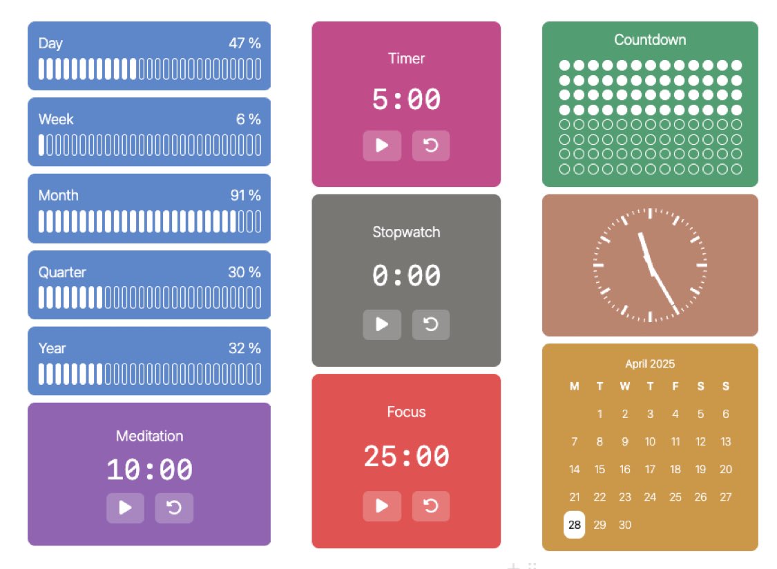 nosuke068575950's tweet image. #Notion ウィジェットで特におすすめなのが、

「Customizable Widgets」

カレンダーやタイマーをNotion内の色に合わせて変えられるから、ウィジェットだけ浮くことがない。使い勝手抜群。

詳細は記事からアクセスできる無料テンプレか、リプからチェックしてみて！
