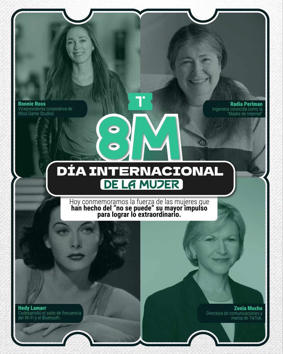 TimeTicketLATAM's tweet photo. Hoy conmemoramos la fuerza de las mujeres que desafiaron el “no se puede” y reescribieron la historia. 📜✨

Desde Time Ticket honramos su legado y celebramos con orgullo a las mujeres de nuestra comunidad por su compromiso y pasión por el streaming. Ustedes son el motor que convierte cada segundo en algo increíble. 💜💪

Menciona en los comentarios a una mujer que hoy hace historia en tu vida. 👇

#DiaInternacionalDeLaMujer #DiaDeLaMujer #MujeresQueInspiran #Noticias #8M