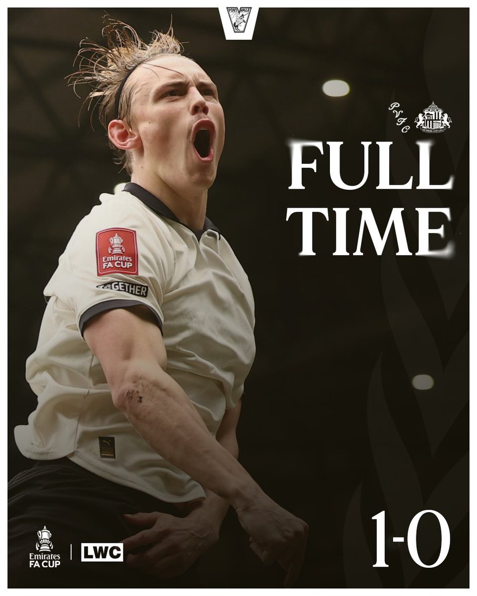 FULL TIME

THE VALIANTS ARE EMIRATES FA CUP QUARTER-FINALISTS! 🤯🏆

#PVFCLive | 1-0