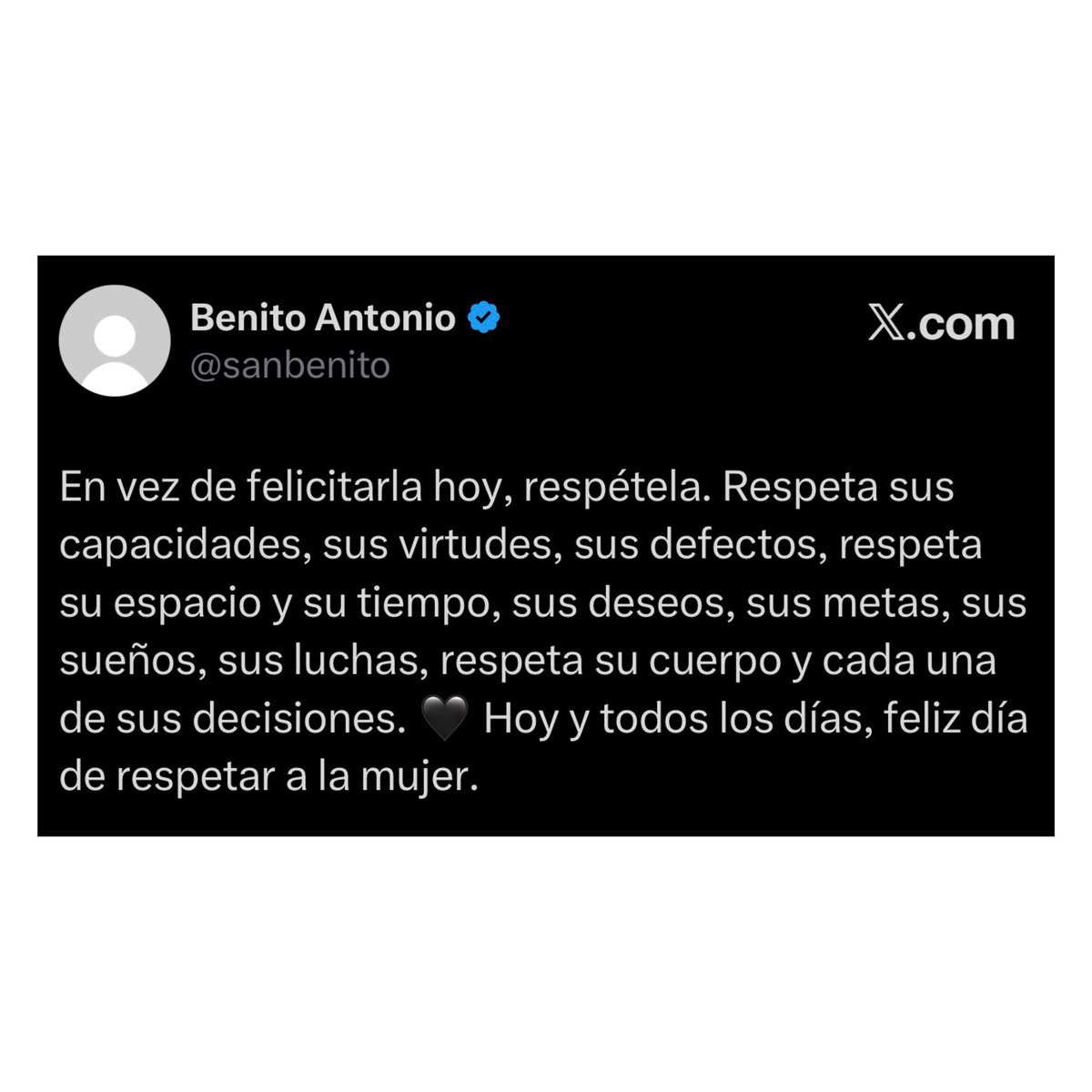 6 years ago, Bad Bunny tweeted this message in honor of International Women’s Day.🌹