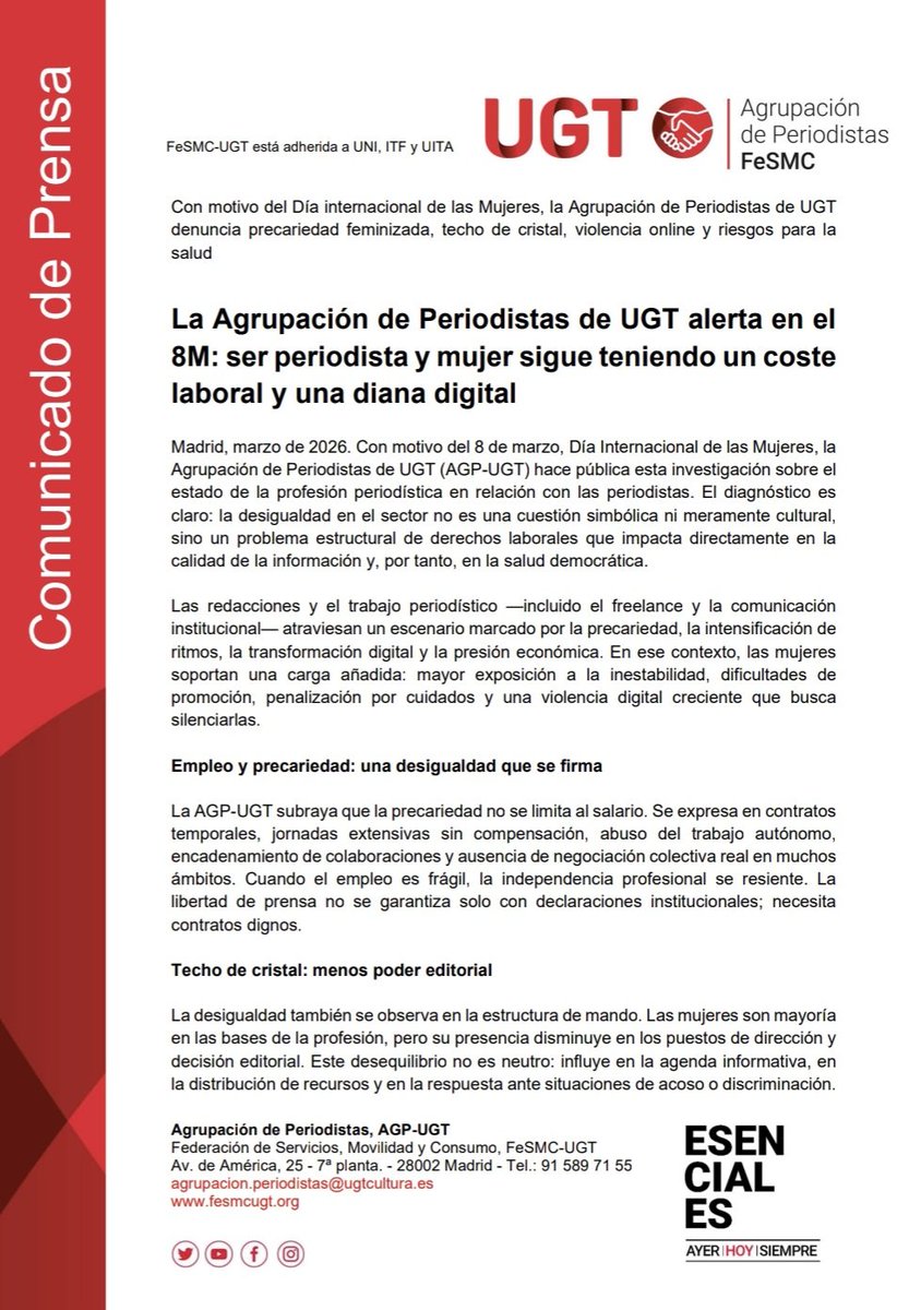 Agrupación de Periodistas de UGT tweet media