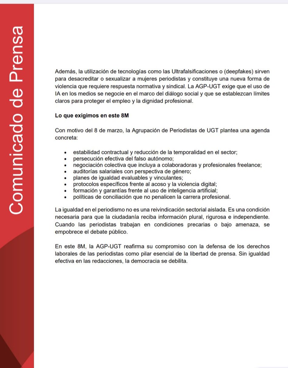 Agrupación de Periodistas de UGT tweet media