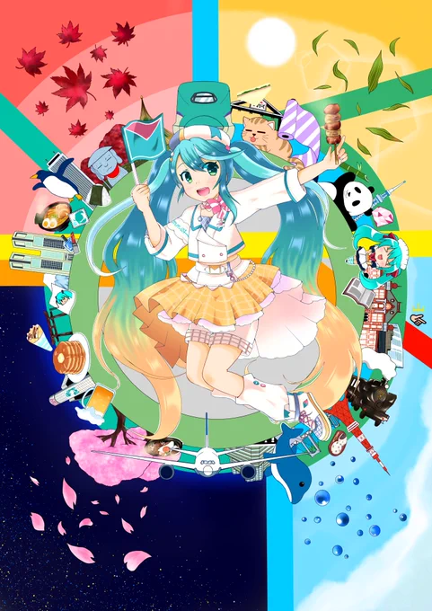 とりあえず1枚。 マジミラの時のミクさんの過去絵ですが、ほんの少しだけ改良してます。 #初音ミク #ミクの日