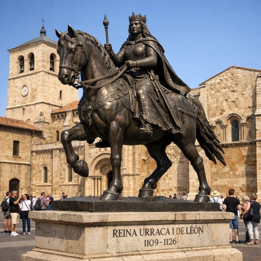 renuberu's tweet photo. @UPLeones @AliciaGallegUPL @UPL_Oficial_ @UPL_Salamanca @UPL_Bierzo @UPLZamora No estaría mal una estatua ecuestre de nuestra reina, le daría el reconocimiento ocultado durante siglos y sería un reclamo turístico, de la primera reina por derecho en Europa. https://t.co/MnqL11UZB8