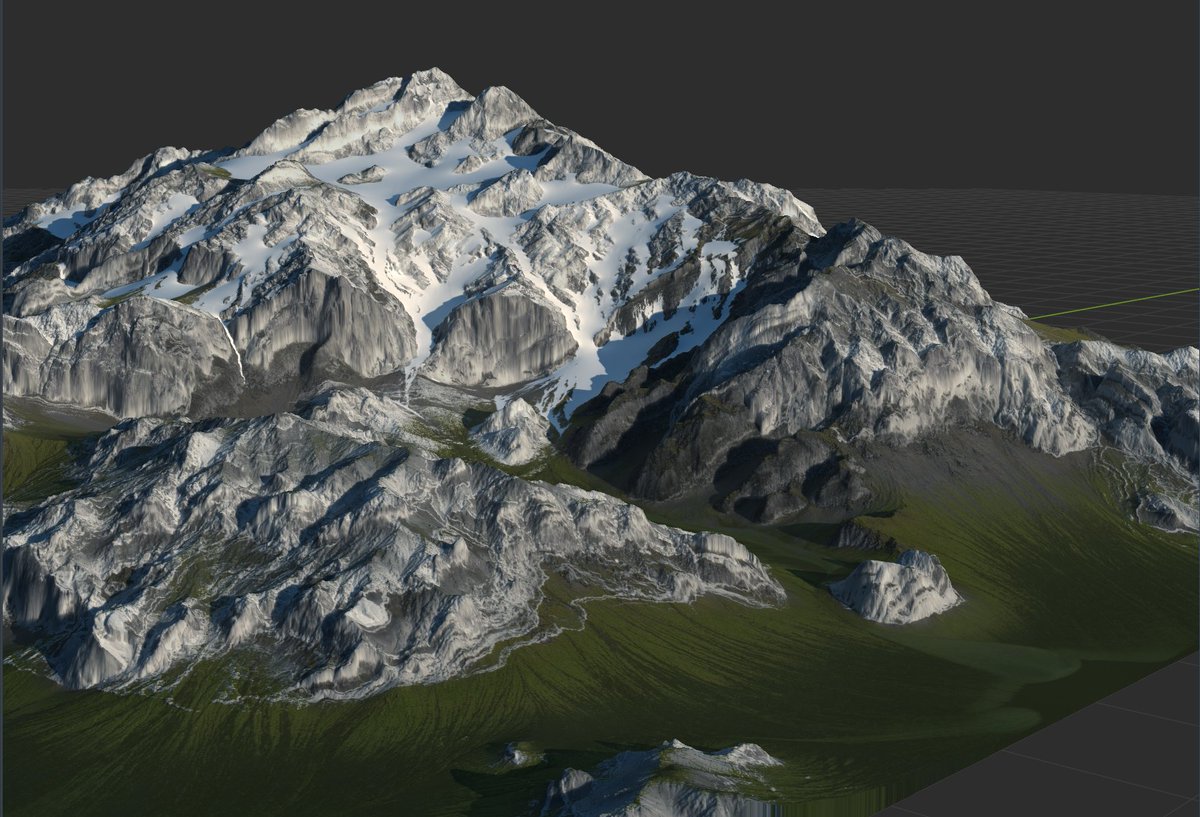 Nuocheng143's tweet photo. I'm almost forgetting my password XD.  
Every time I create terrain art, it makes me happy.  
I made a WorldMachine node toolkit, and it's already updated to version 1.06.
#worldmachine #terrain #rendered https://t.co/re6IAHIVvW
