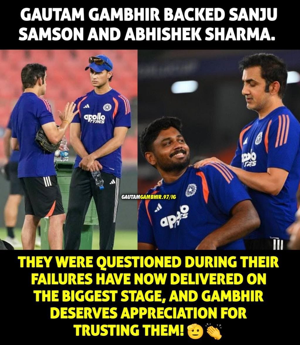 Credit where it’s due! 🫡👏🏼

COACH GAUTAM GAMBHIR 🔥